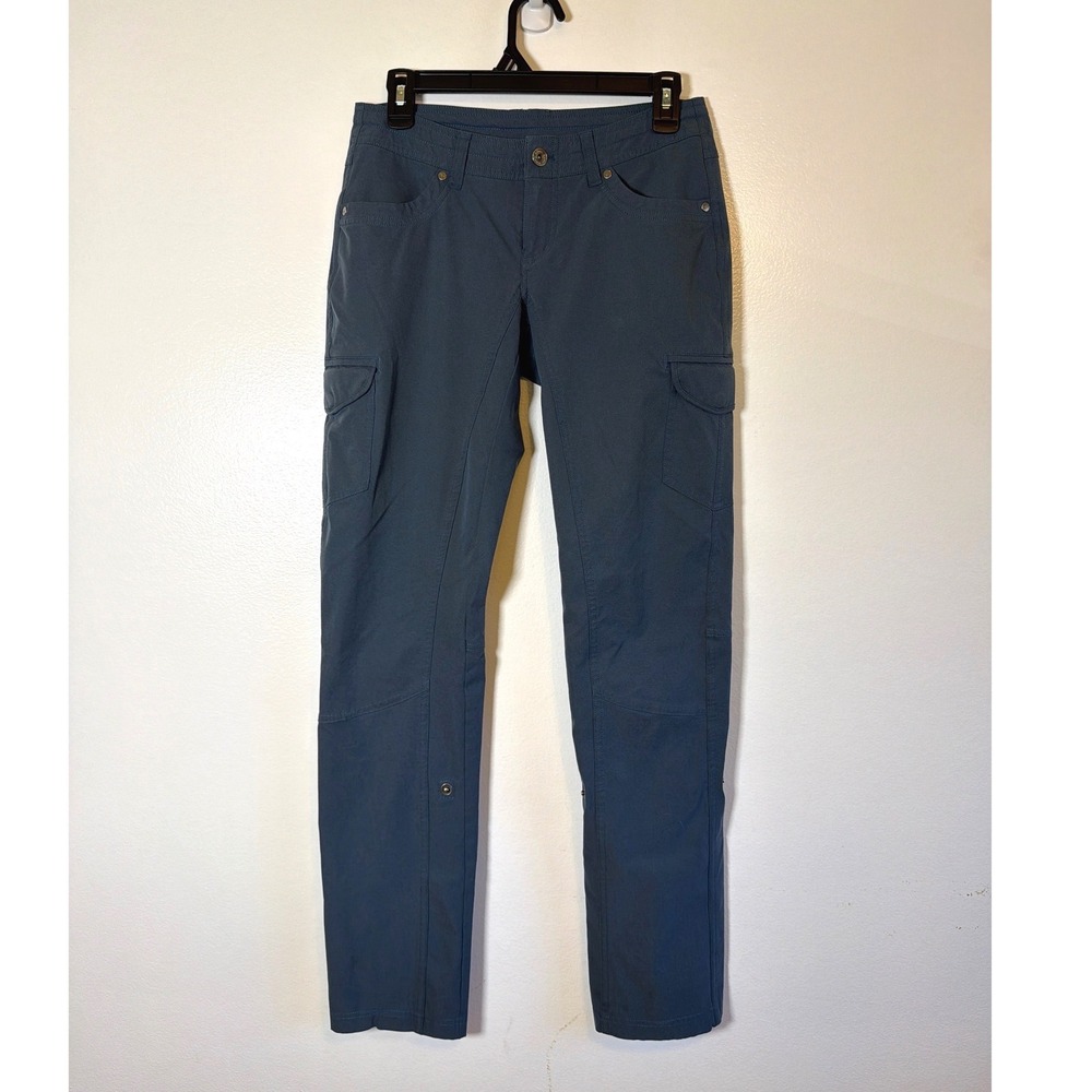 Kuhl Splash Roll-Up Pants Womens 2 Regular Blue Gray Hiking Cargo Style 6326